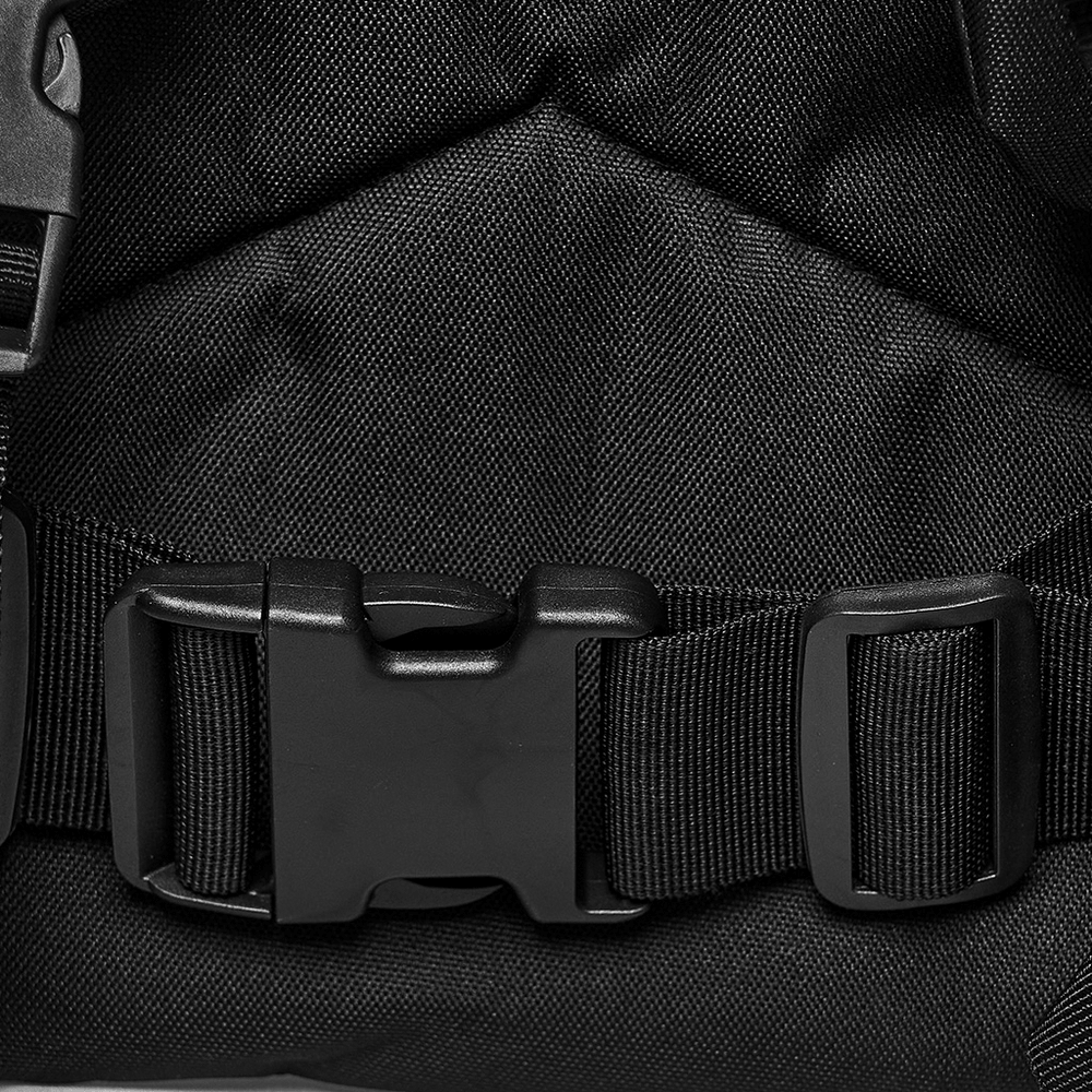 Black Tactical Backpack with Webbing and Pouches