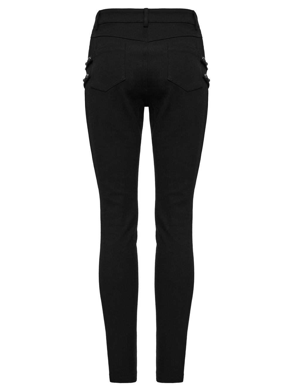 US SALE of Black Techwear Trousers with Rubber Patch Details