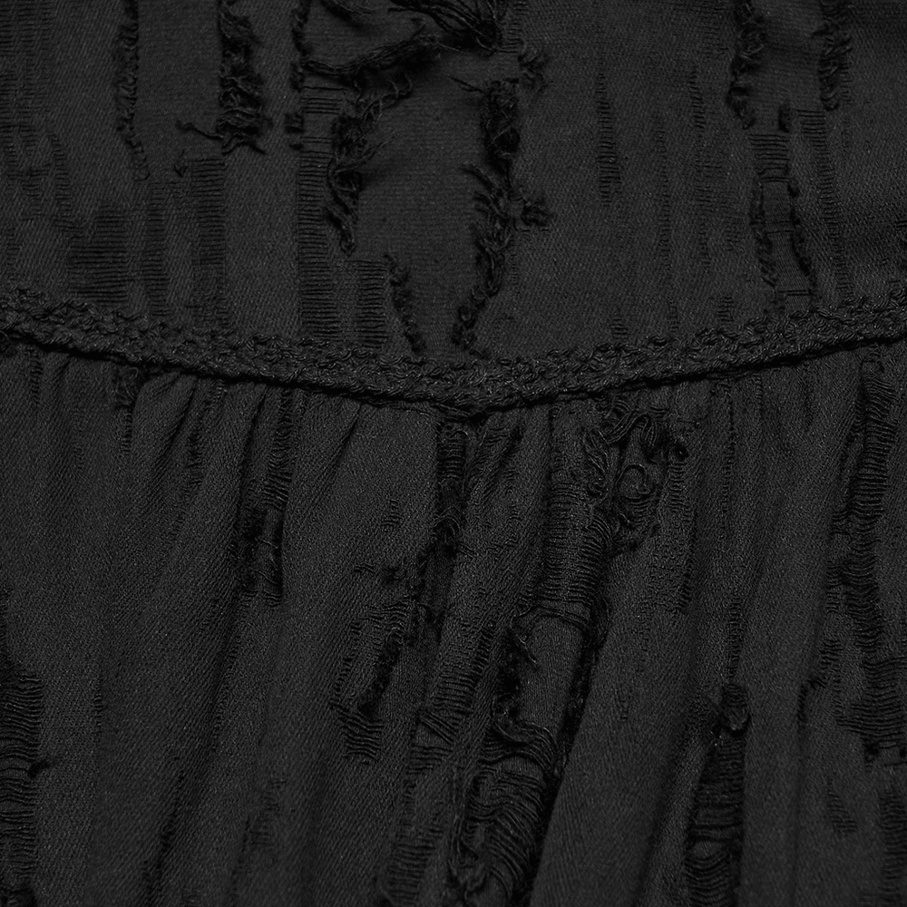 Black Victorian Gothic Ruffle Lace-Up Women's Shirt