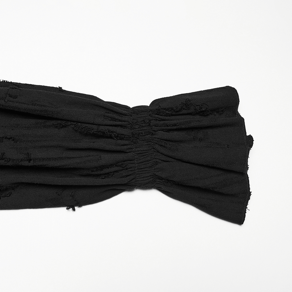 Black Victorian Gothic Ruffle Lace-Up Women's Shirt
