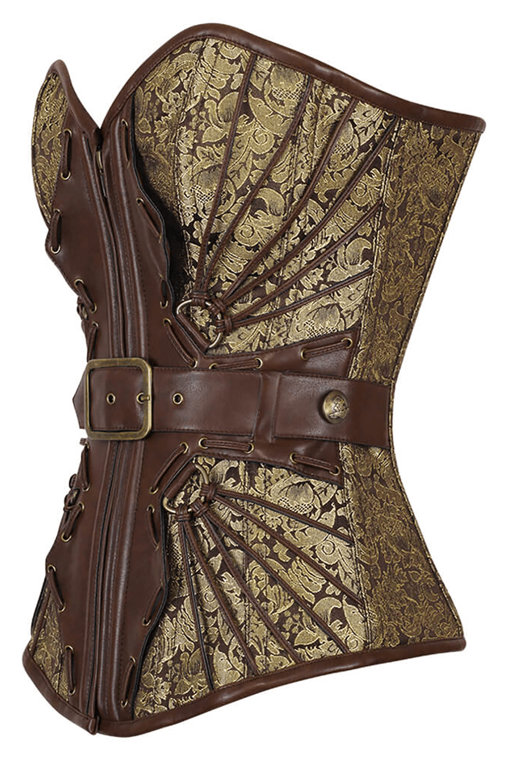 Bold Overbust Corset with Buckle and Laced-Up Back