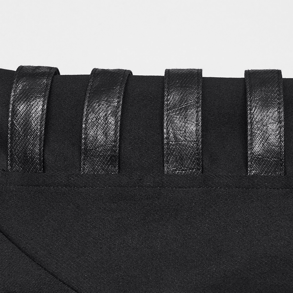Bold Punk Strap Sleeved Cotton Cargo Shirt for Men
