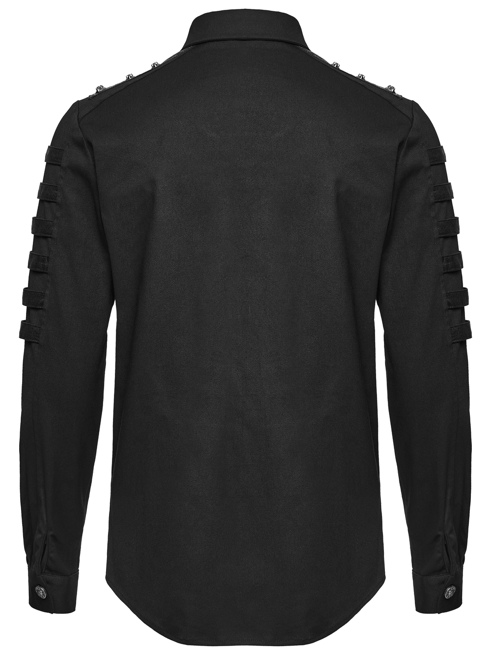 Bold Punk Strap Sleeved Cotton Cargo Shirt for Men