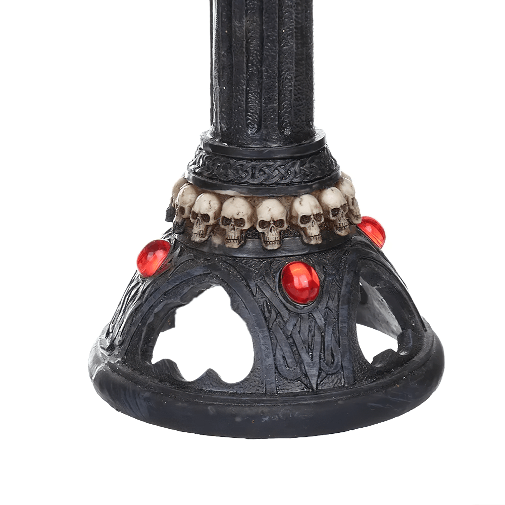 Bold Resin Skull Candelabra for Gothic Halloween Decor