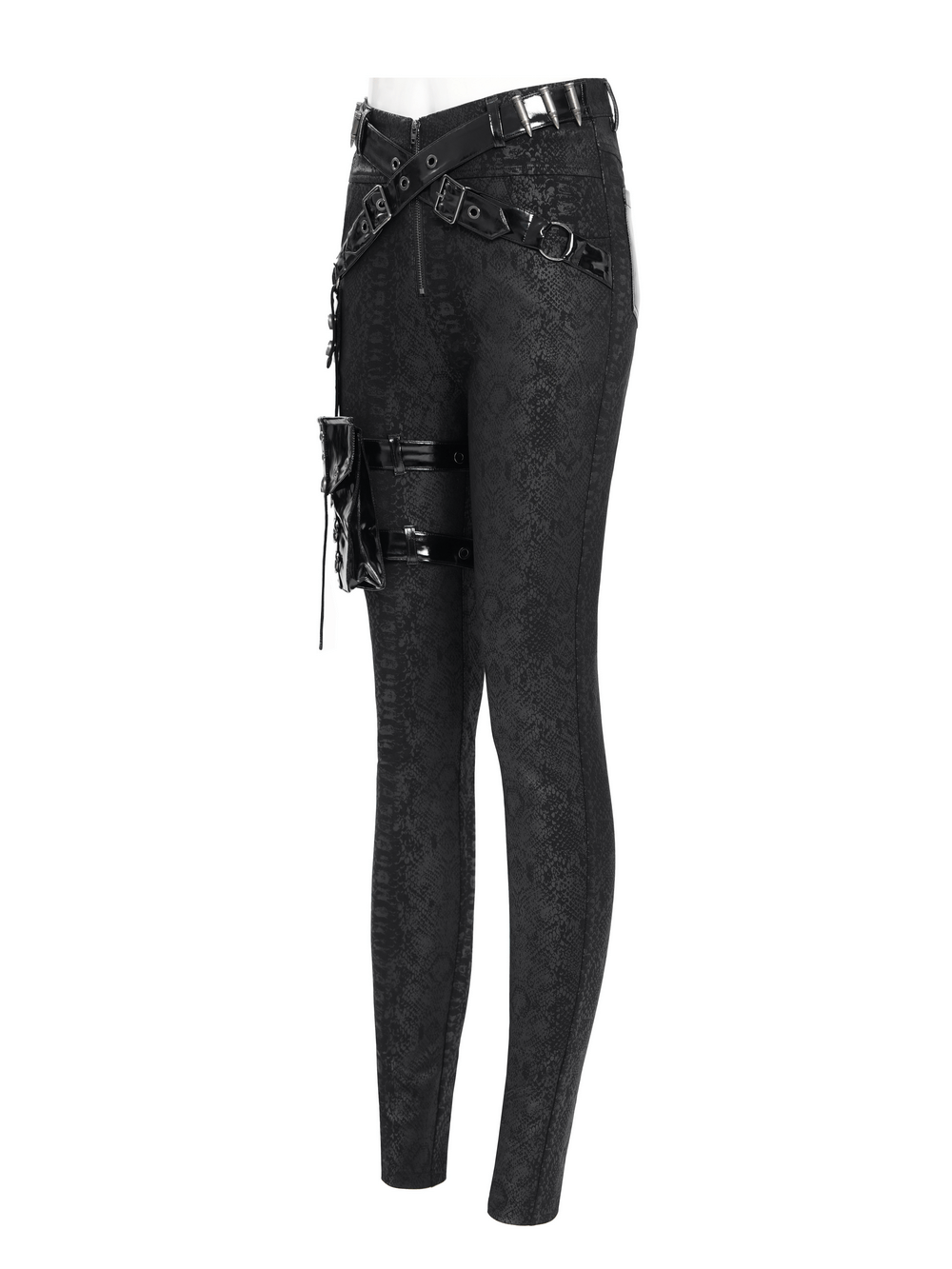 Bold Skinny Pants with Straps and Detachable Side Pouch