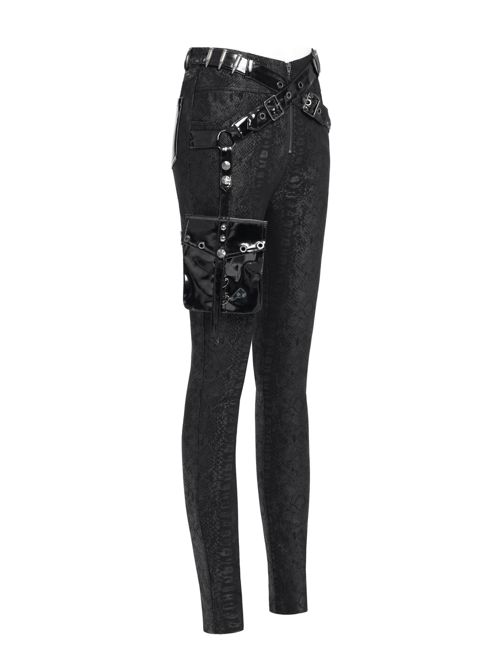Bold Skinny Pants with Straps and Detachable Side Pouch