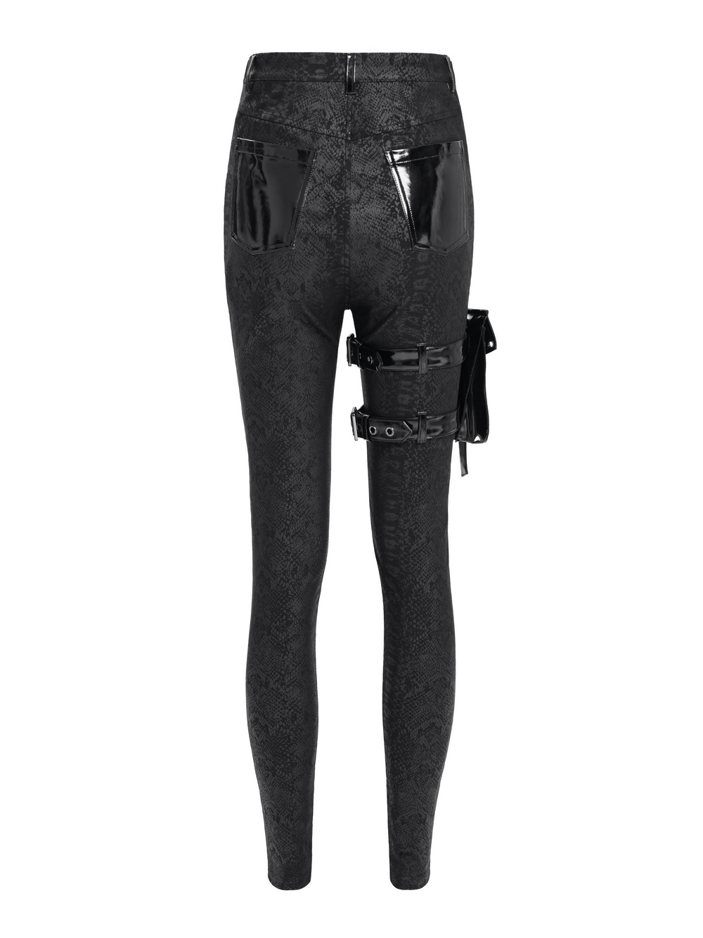 Bold Skinny Pants with Straps and Detachable Side Pouch