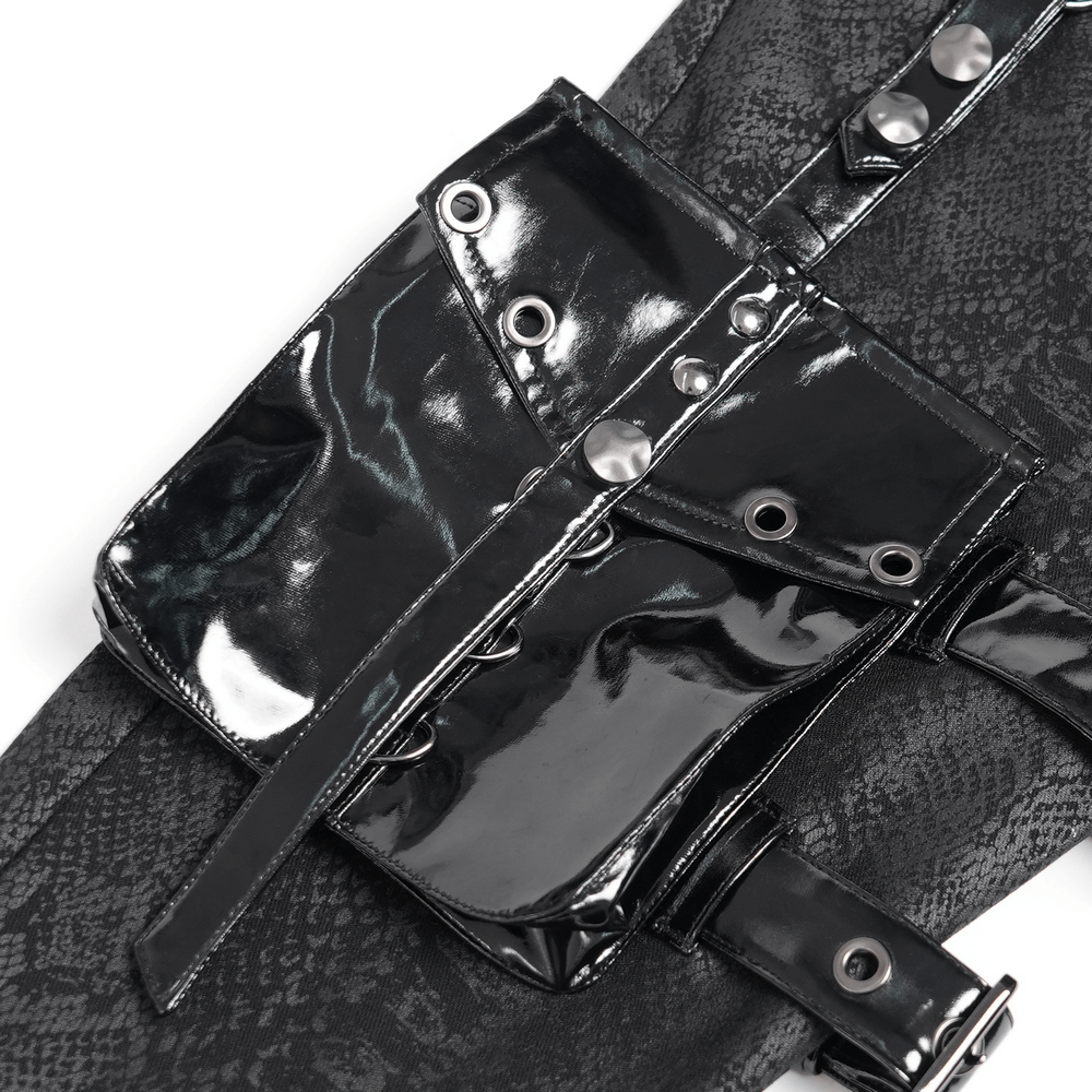 Bold Skinny Pants with Straps and Detachable Side Pouch