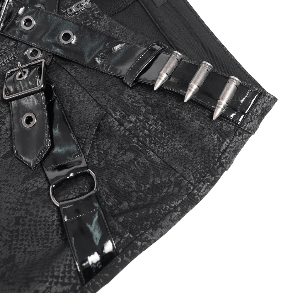 Bold Skinny Pants with Straps and Detachable Side Pouch