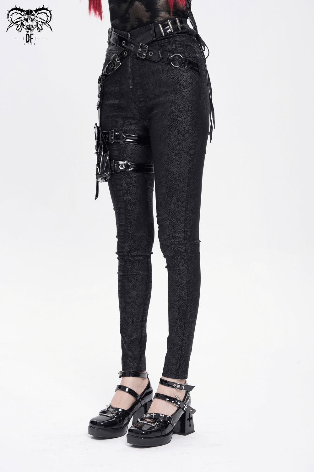 Bold Skinny Pants with Straps and Detachable Side Pouch