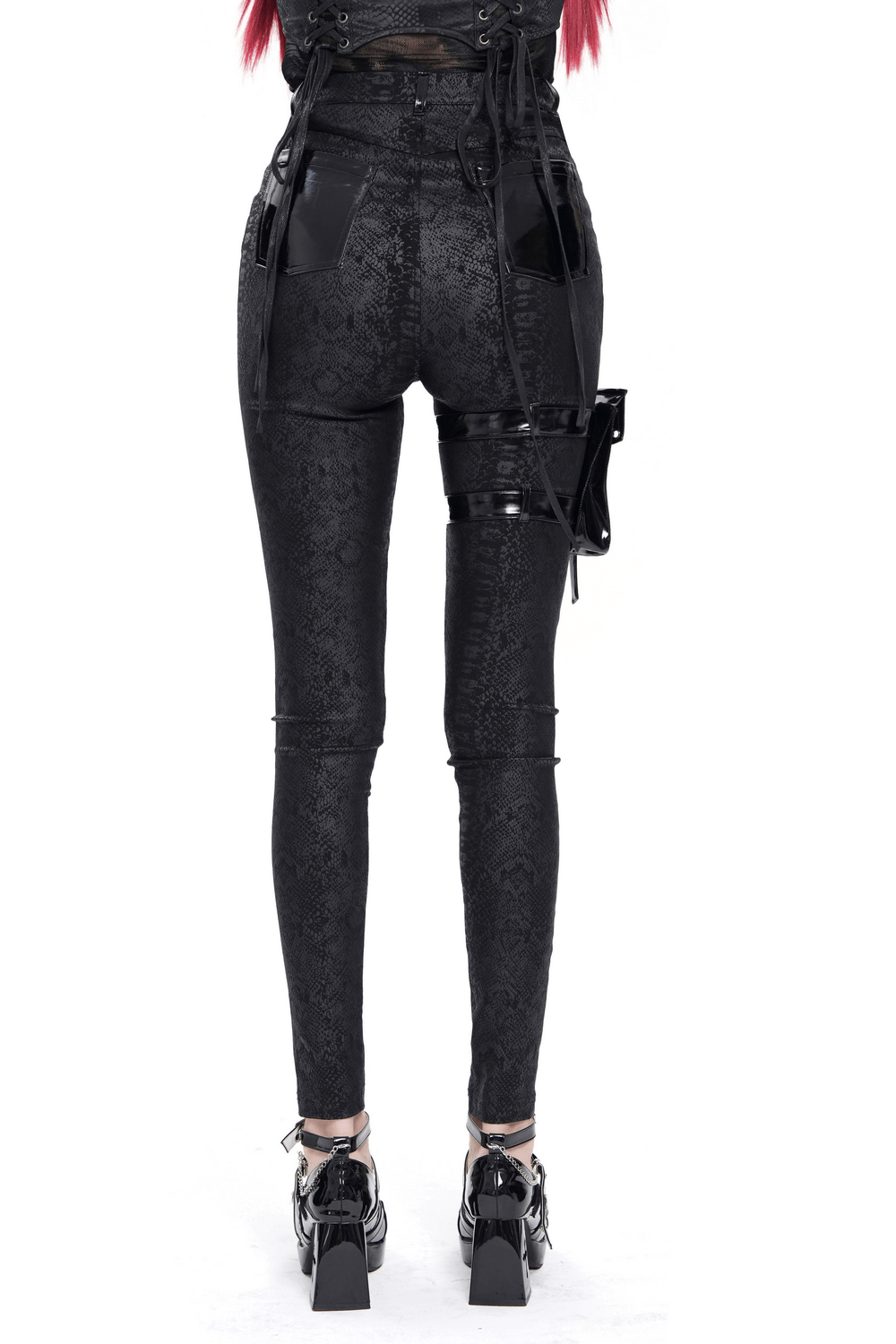 Bold Skinny Pants with Straps and Detachable Side Pouch
