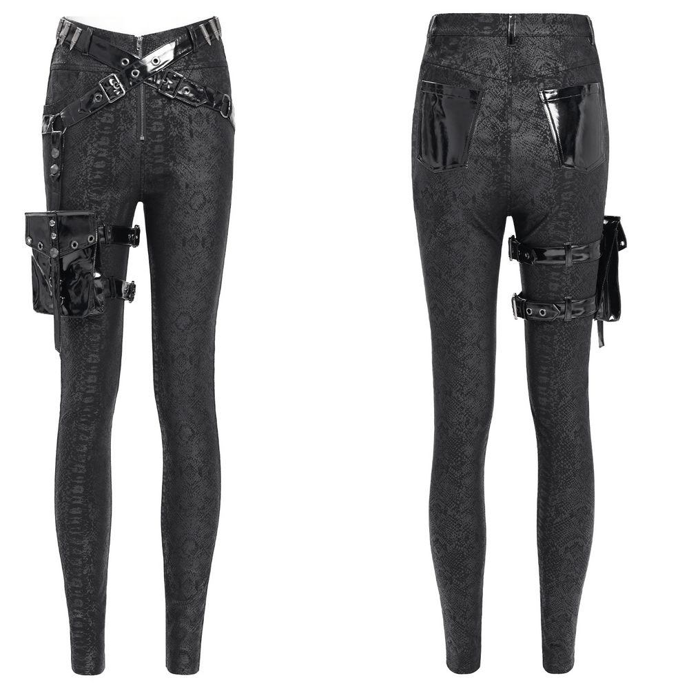 Bold Skinny Pants with Straps and Detachable Side Pouch