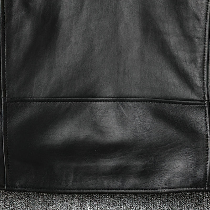 US SALE of Brand Genuine Leather Biker Jacket / Men's Classic Slim Jacket