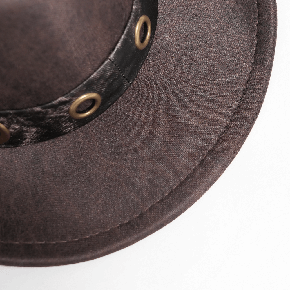 Brown Gothic Cowboy Hat with Resin Bullets and Studs