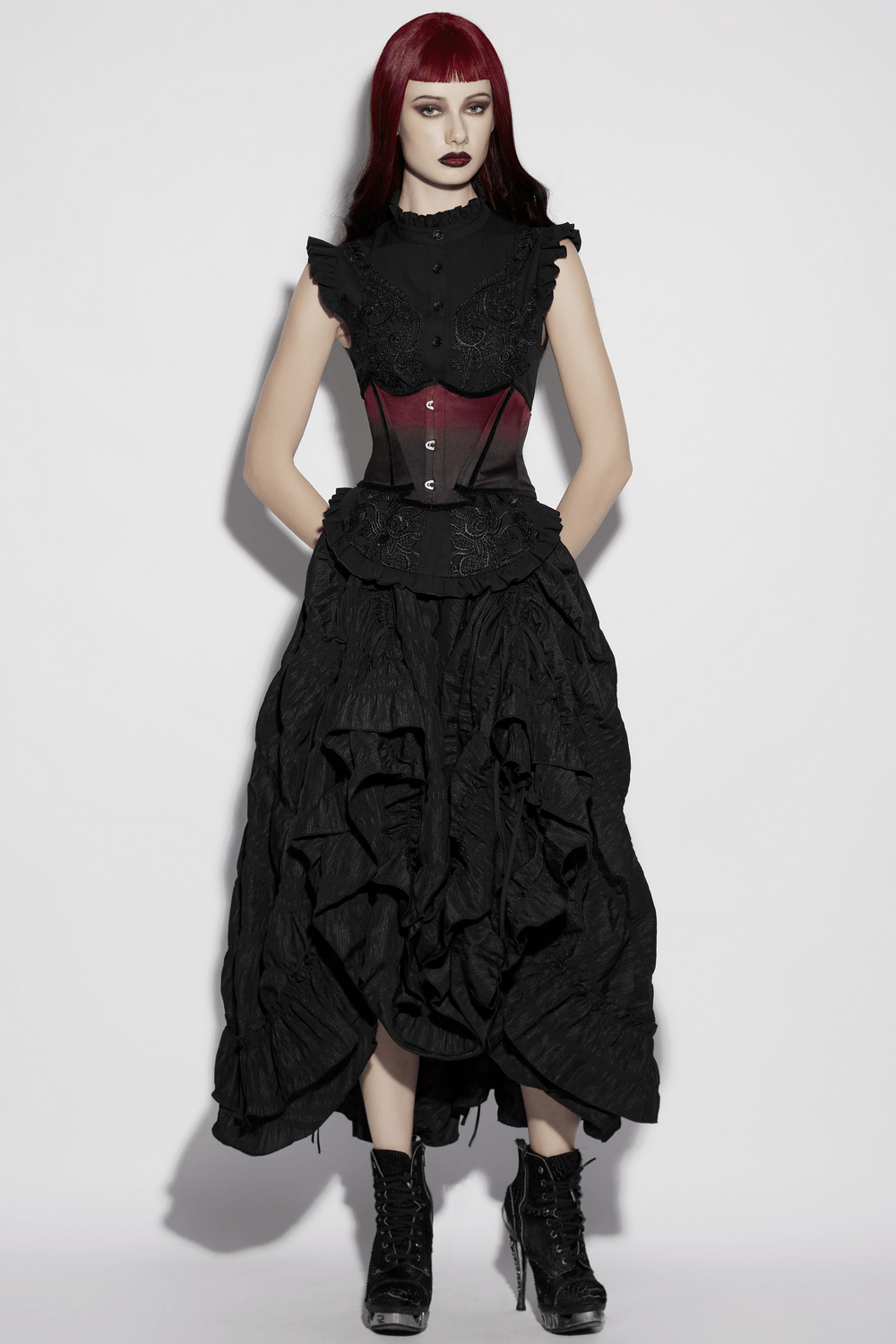 Chic Gradient Bat Wing Underbust Corset for Women