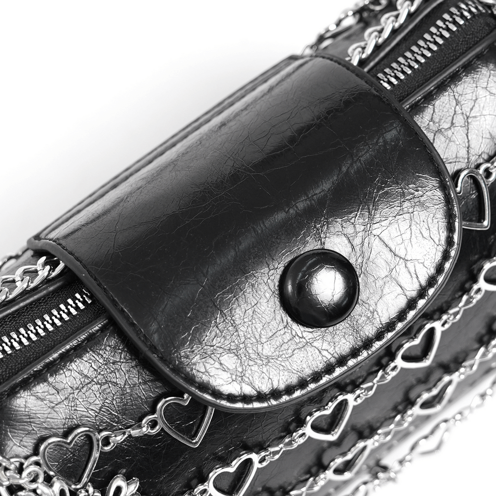 Chic Heart Pattern Chain Crossbody Bag for Women