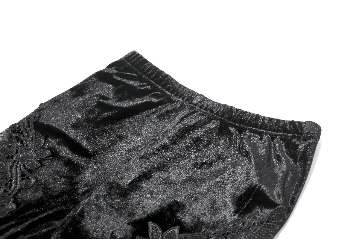 Chic Lace Mesh Panel Leggings with Floral Embroidery
