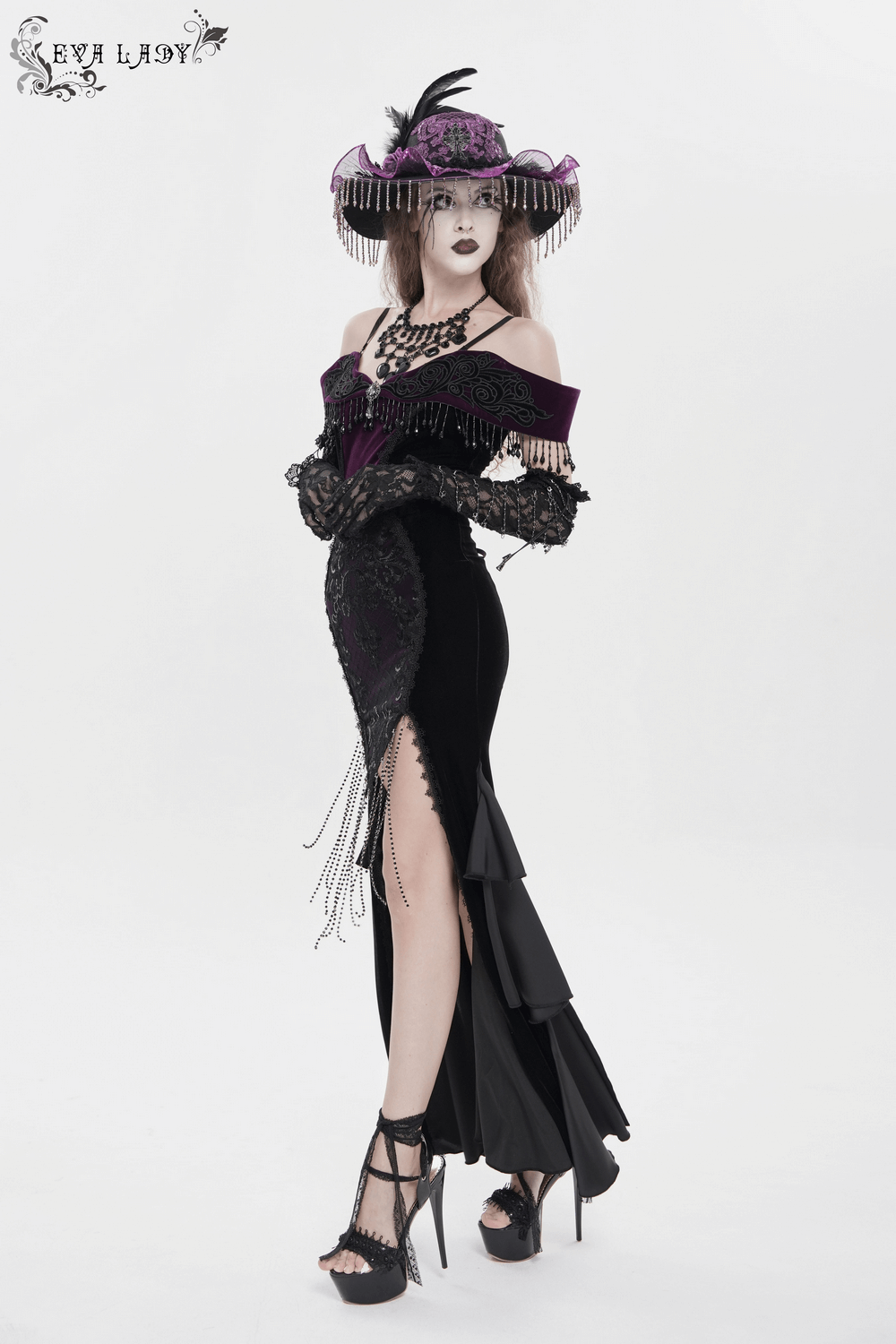 Chic Off-Shoulder Dress with Lace-Up Back and Fringes
