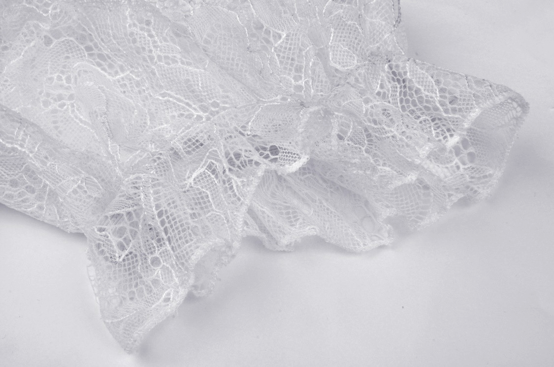 Chic Short Puff Sleeves Lace-Trimmed White Dress