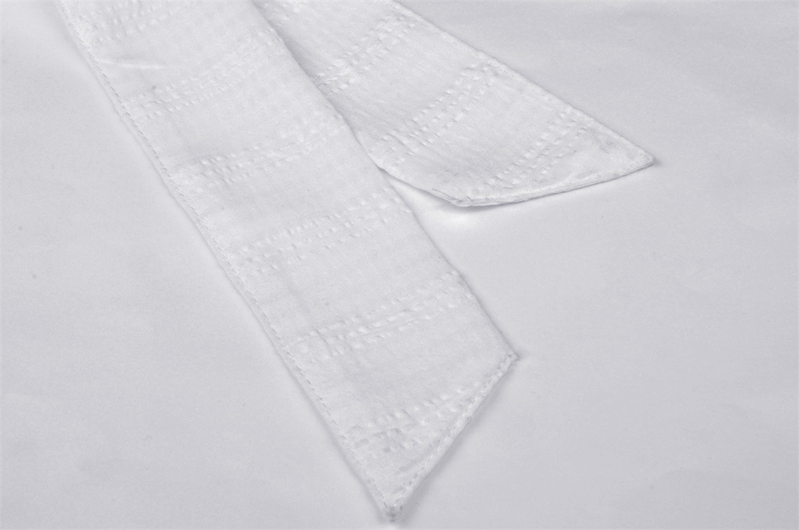 Chic Short Puff Sleeves Lace-Trimmed White Dress