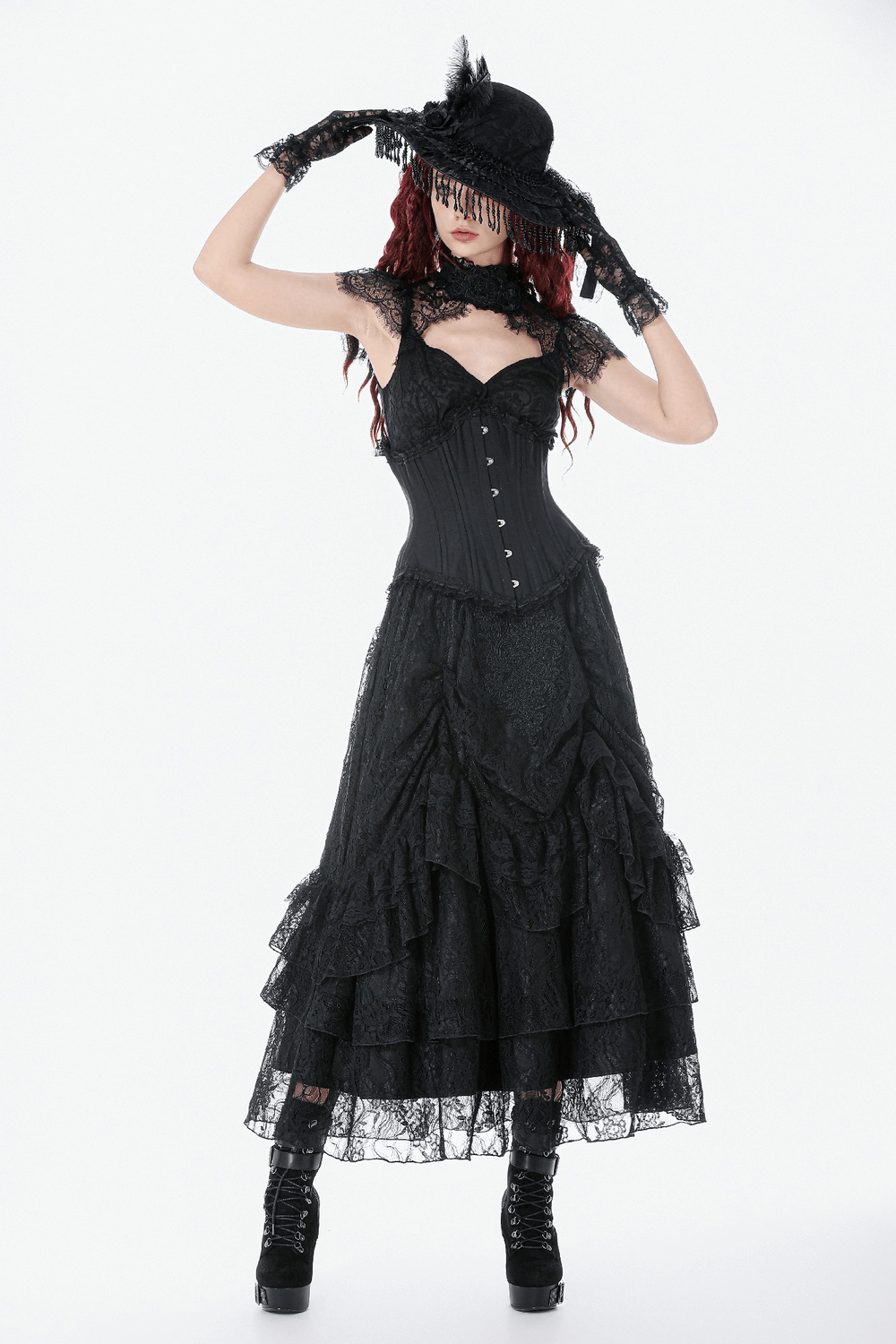 Chic Underbust Corset Waist Cincher with Lace-Up Front