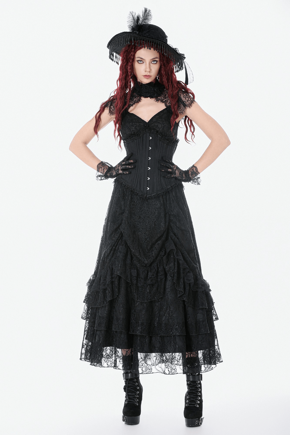 Chic Underbust Corset Waist Cincher with Lace-Up Front