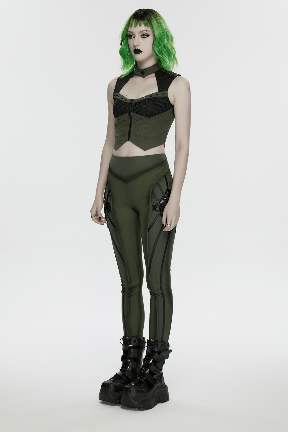Cyberpunk Leggings with Futuristic Panel Design