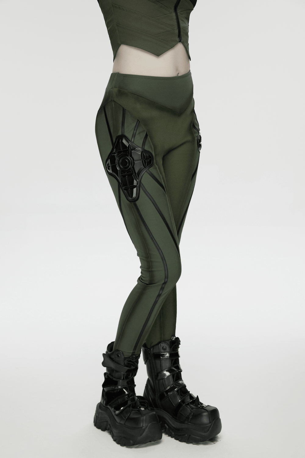 Cyberpunk Leggings with Futuristic Panel Design