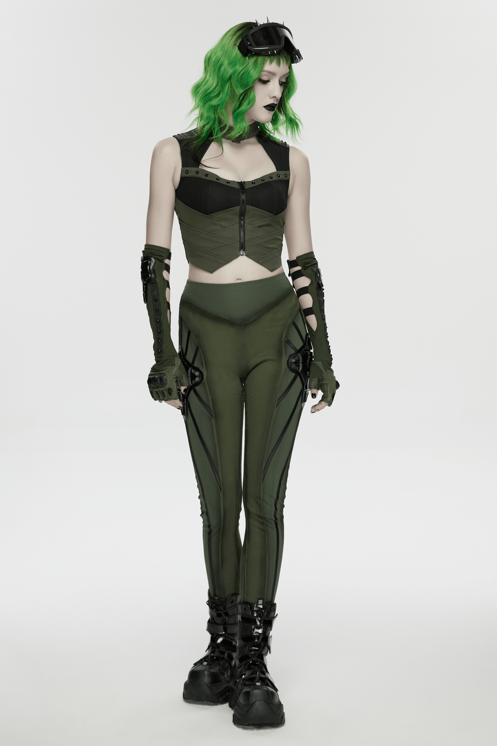 Cyberpunk Leggings with Futuristic Panel Design