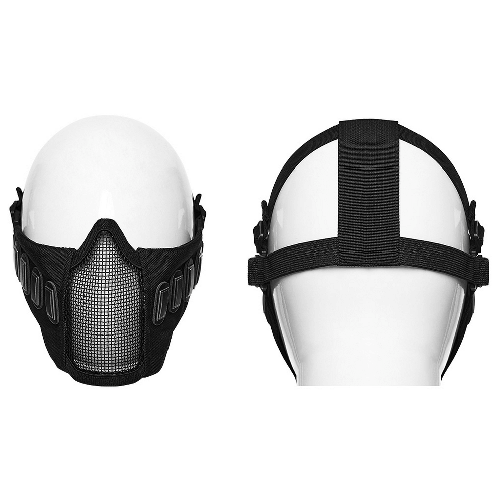 Cyberpunk Rivet Mesh Half Face Mask for Bold Look