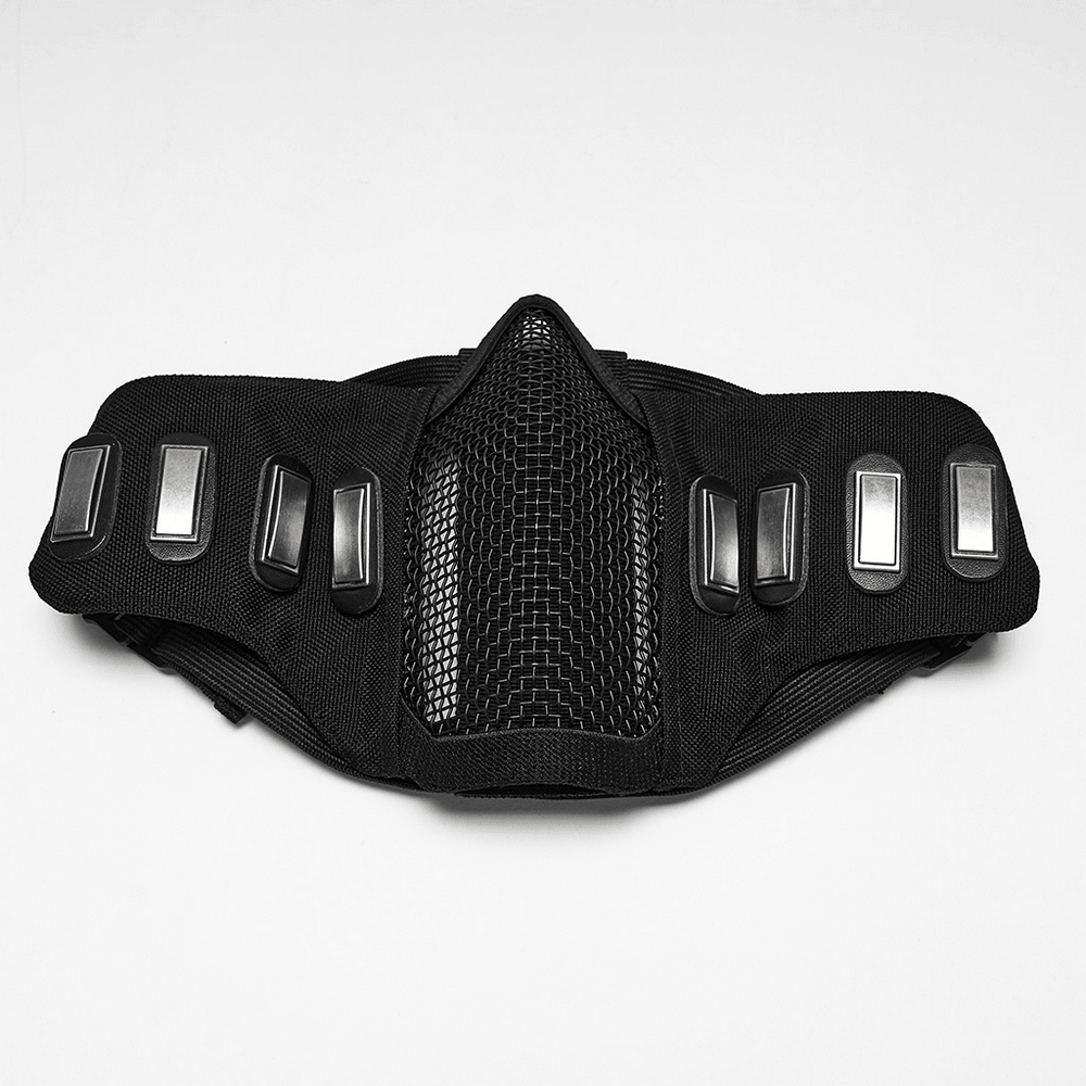 Cyberpunk Rivet Mesh Half Face Mask for Bold Look