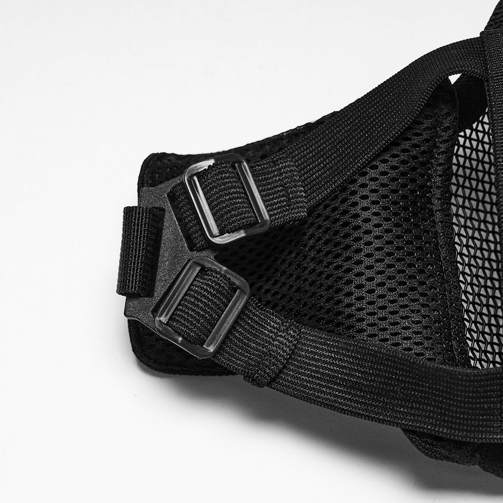 Cyberpunk Rivet Mesh Half Face Mask for Bold Look