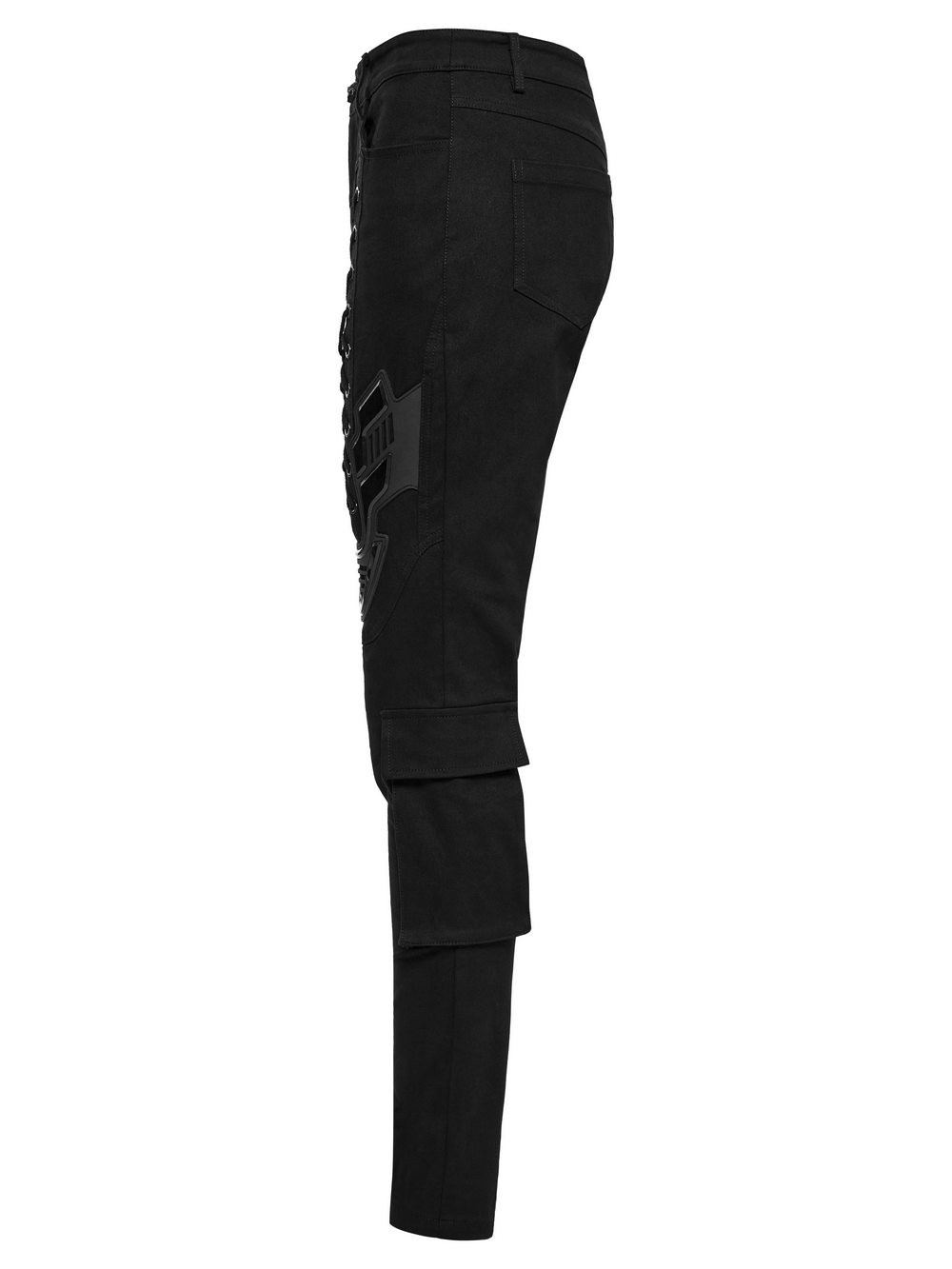 Cyberpunk Tight Trousers with Armor Patch and Drawstrings