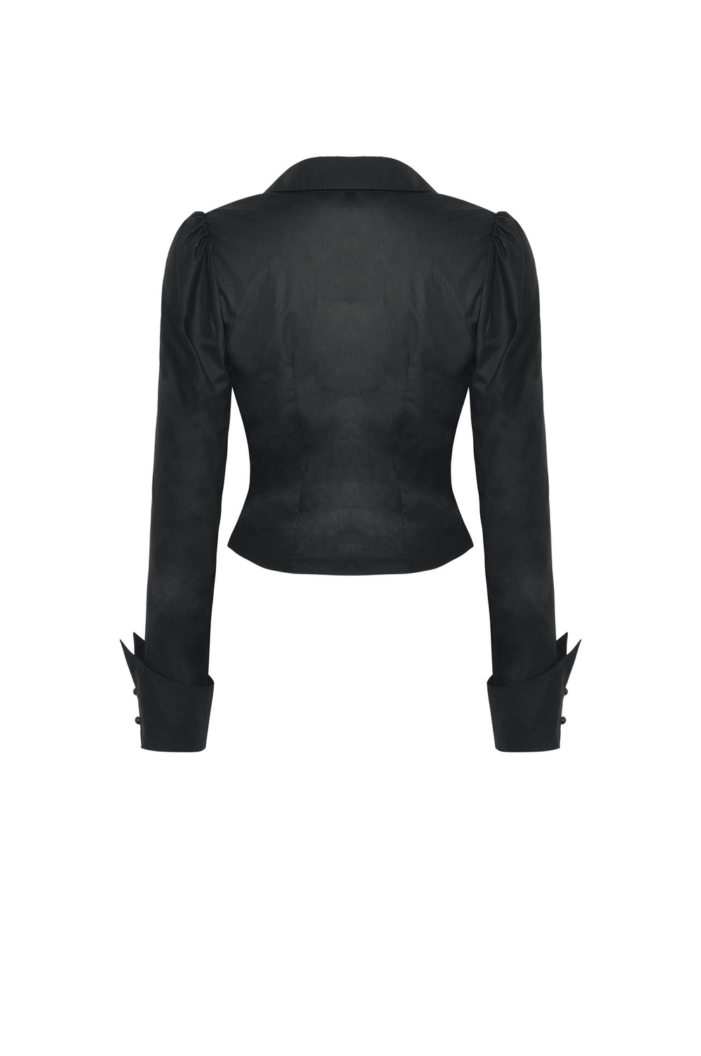 US SALE of Dark Gothic Buttons Ruffle Blouse With Long Sleeves