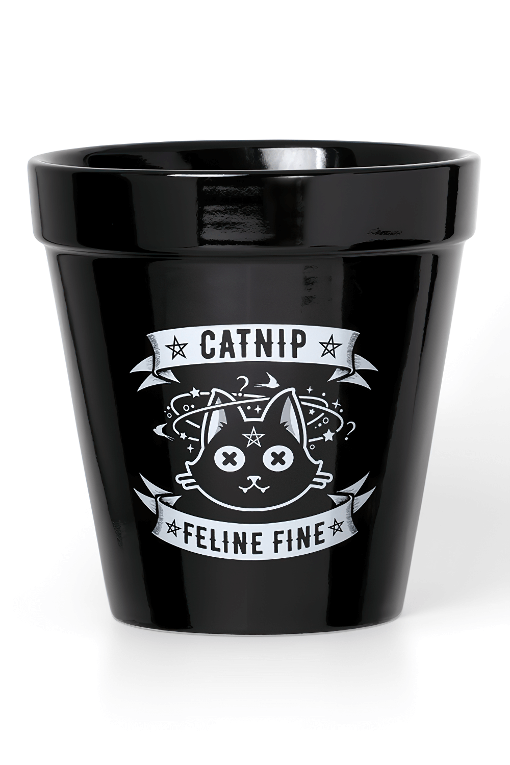 Dark Gothic Catnip Plant Pot - Feline Fine Design