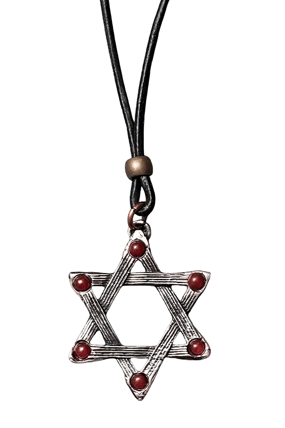 Dark Gothic Hexagram Carnelian Pewter Pendant