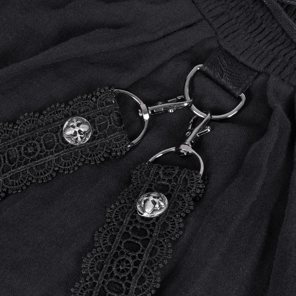 Dark Gothic Layered Dress with Lace and Corset Details
