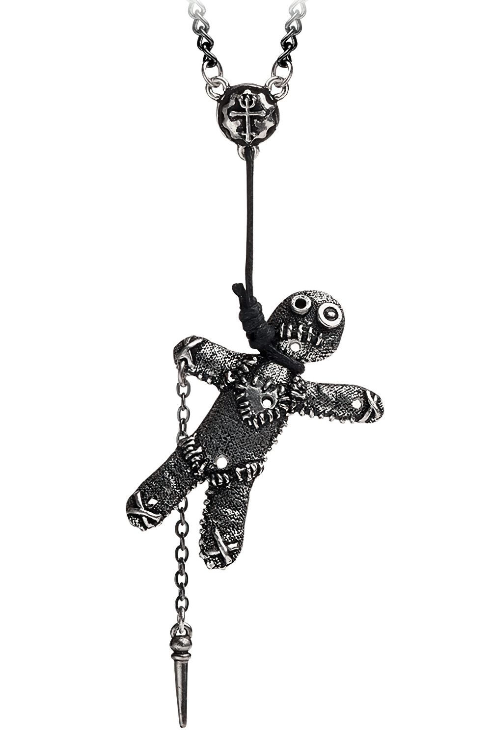 Dark Gothic Occult-Inspired Voodoo Doll Pendant