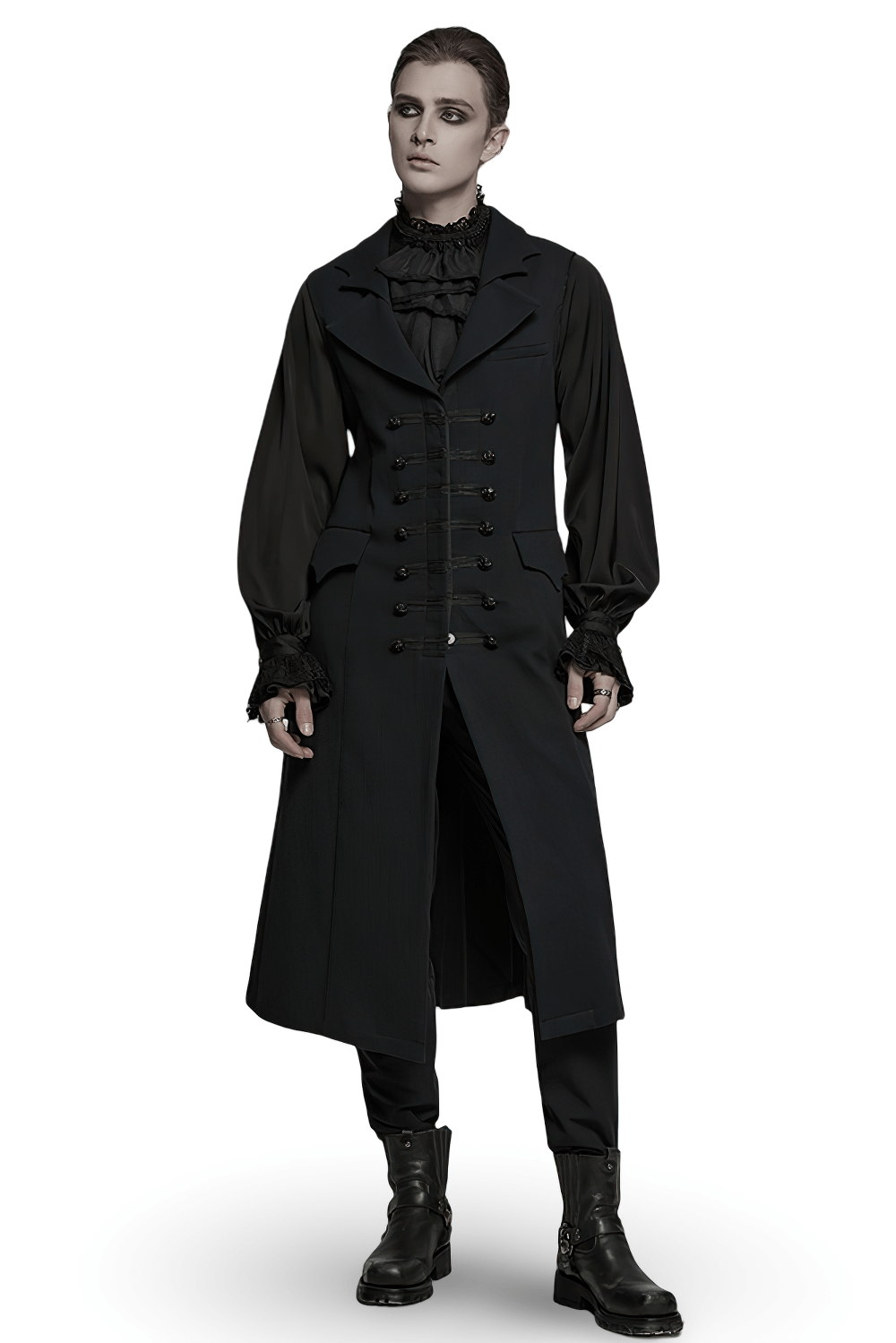 Dark Night Vampire Gentleman Vest with Bat Collar