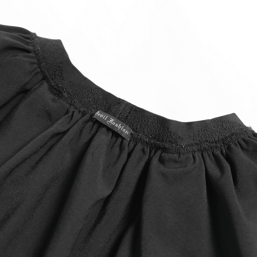 Dark Romantic Layered Velvet Lace Skirt with Chains