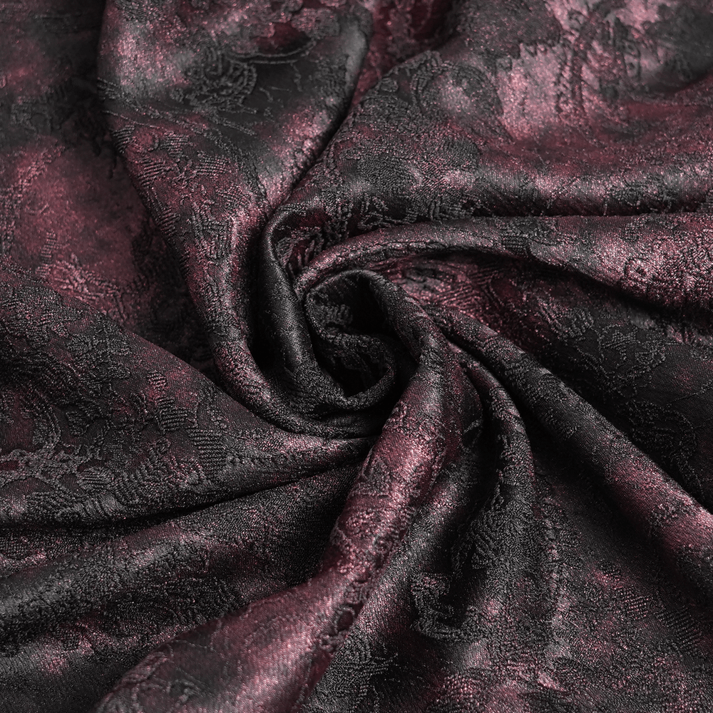 Dark Romantic Shirt with Ruffled Collar and Buttons