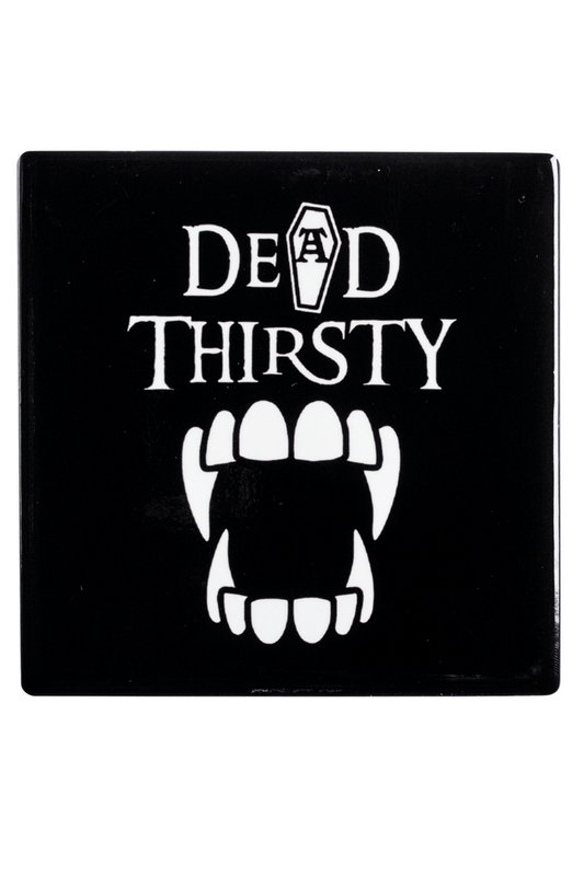 "Dead Thirsty" Vampire Teeth Coaster for Goth Home Decor