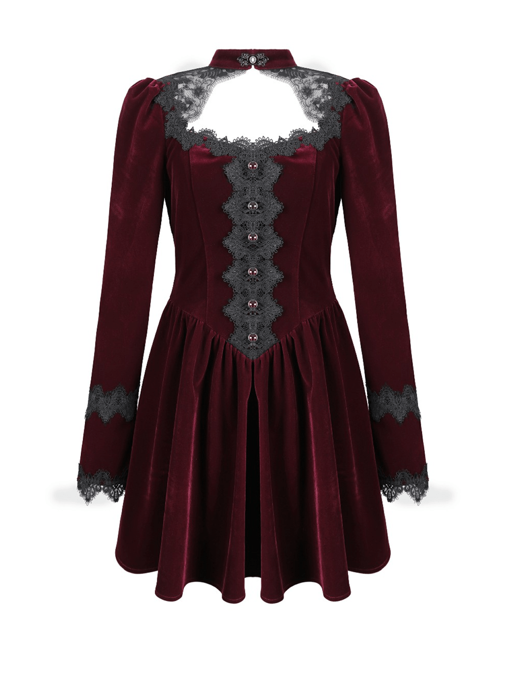 Delicate Mini Dress with Lace and Keyhole Neckline