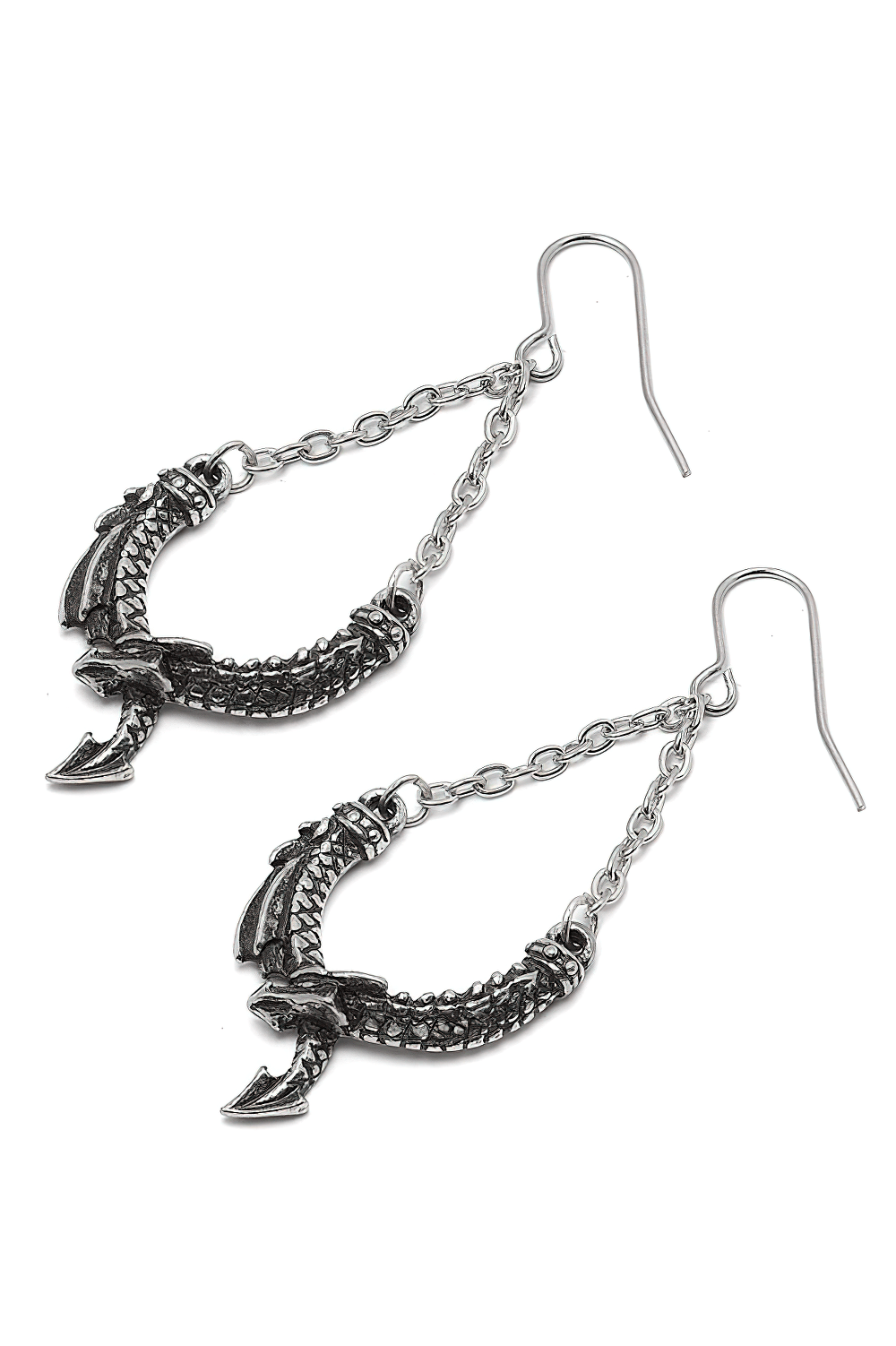 Dragon's Lure Dropper Earrings with Intricate Dragon Design