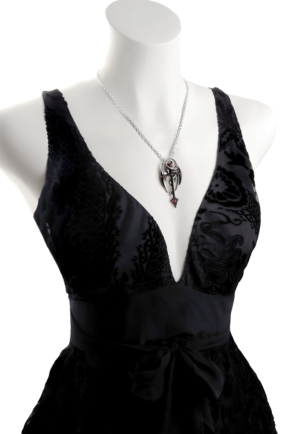 Dramatic Draconkreuz Pendant with Red Austrian Crystals