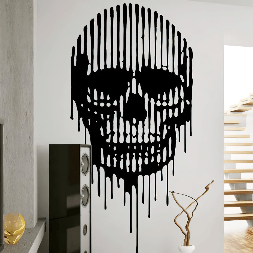 Dripping Skull Horror Vinyl Wall Decal for Rooms