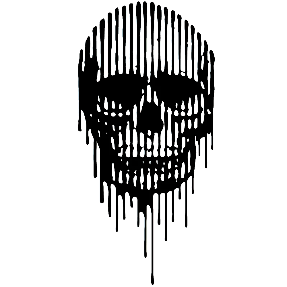 Dripping Skull Horror Vinyl Wall Decal for Rooms