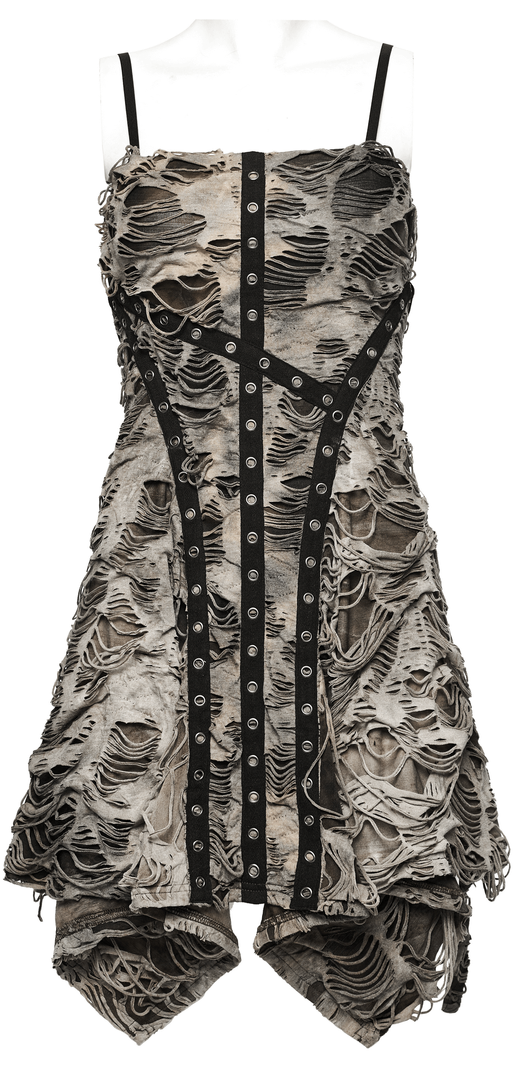 Edgy Tie-Dye Knit Slip Dress With Adjustable Straps