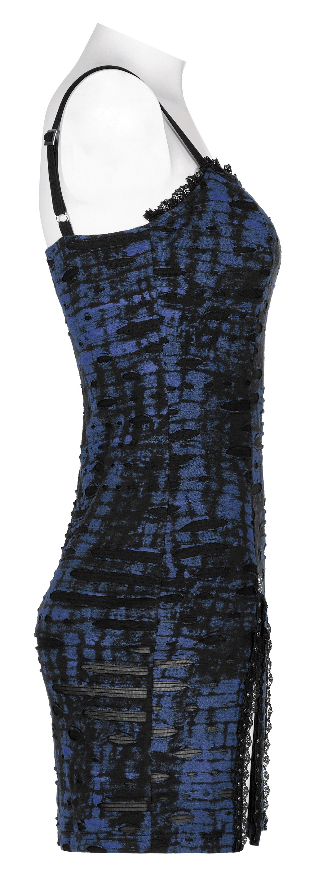 Edgy Women's Sequin Mini Dress with Lace Detail