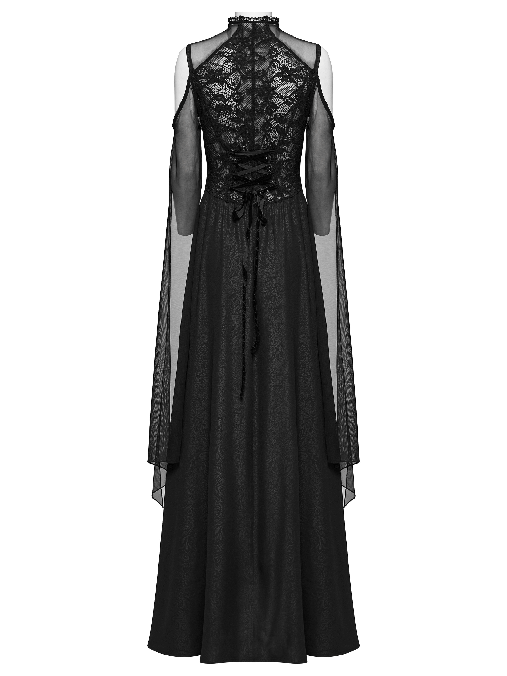 UK SALE of Elegant Black Lace Off the Shoulder Long Party Dress